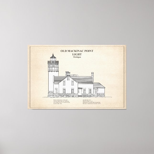 Old Mackinac Point Light - Michigan - SBD Leinwanddruck (Vorderseite)