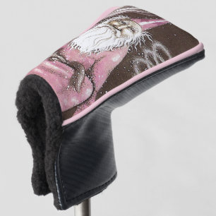 Old Magical Wizard Pink Robes With Ferret Golf Headcover