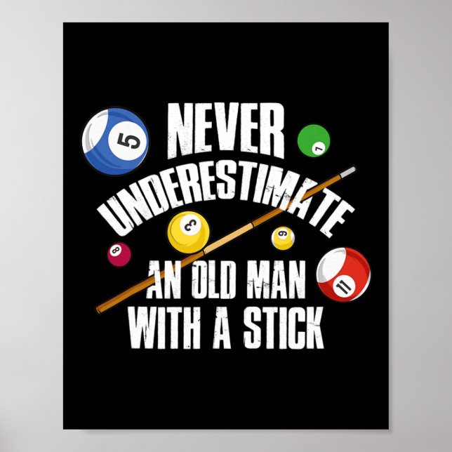 Old Man Billiards Poster (Vorne)