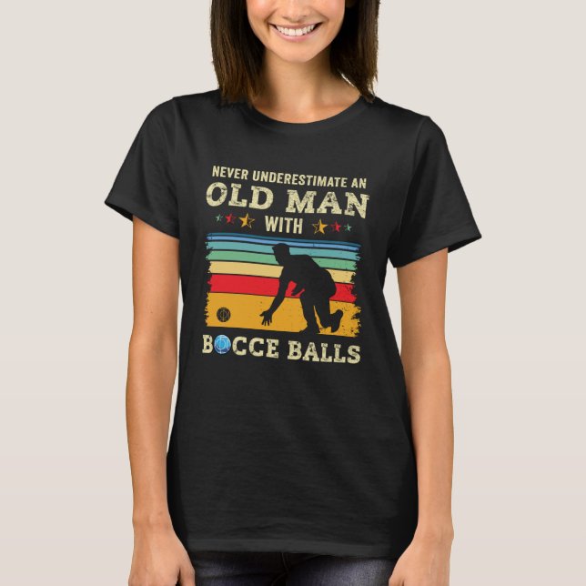 Old Man Bocce Ball Team Boccia Bocci Grandpa Dad H T-Shirt (Vorderseite)