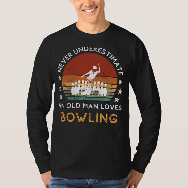Old Man Bowling Love Tee: Strike mit Stil! (55 c T-Shirt (Vorderseite)