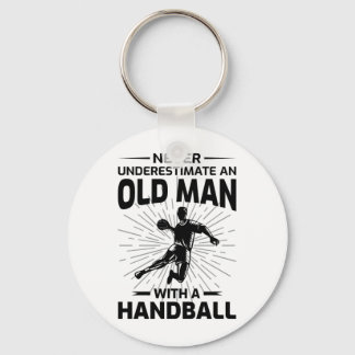Old Man Handball Player Handballer Vater Opa Schlüsselanhänger