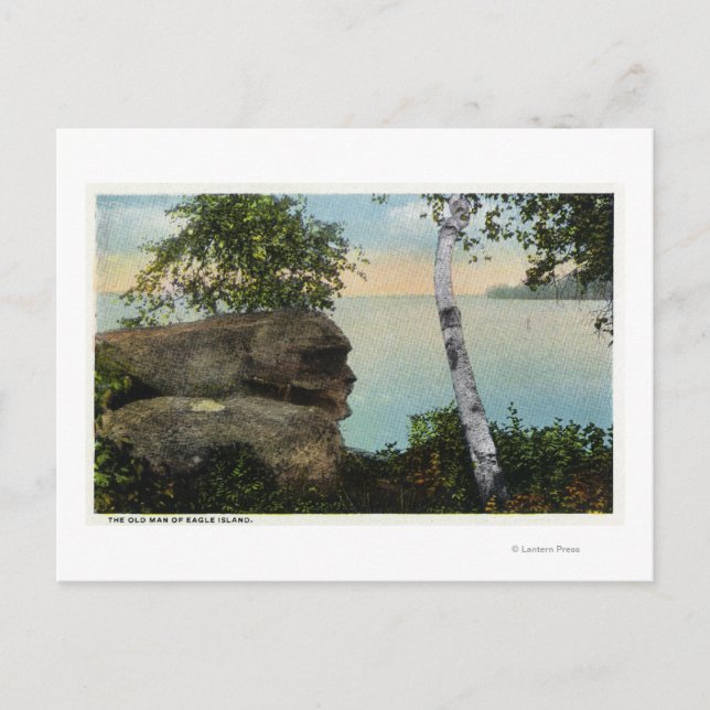 Old Man Rock Formation of Eagle Island View Postkarte (Vorderseite)
