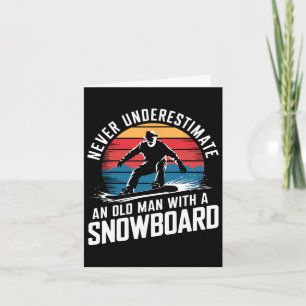 Old Man Snowboarden Lover Spaß Design Funny Snow Karte