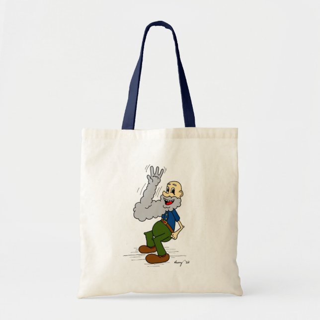 Old Man Wave Bart Cartoon Tote Bag Tragetasche (Vorne)
