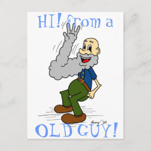 Old Man Wave Bart "HI! from a OLD TYP" Postkarte