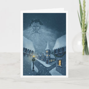 old man winter holiday greetingcard feiertagskarte