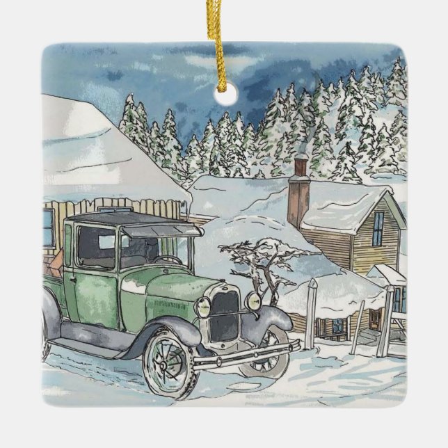 Old Man Winter Keramikornament (Vorderseite)