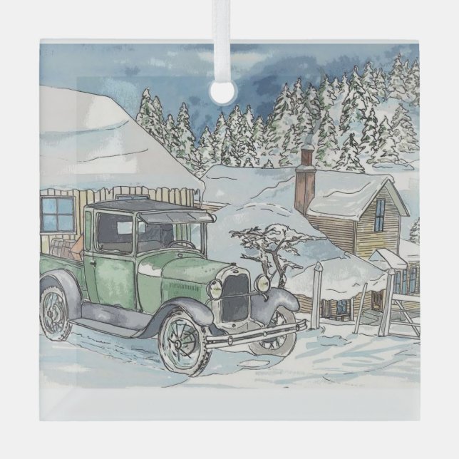 Old Man Winter Ornament Aus Glas (Vorderseite)