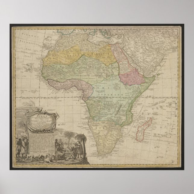 Old Map of Africa, Africa Print, 1737 Poster (Vorne)