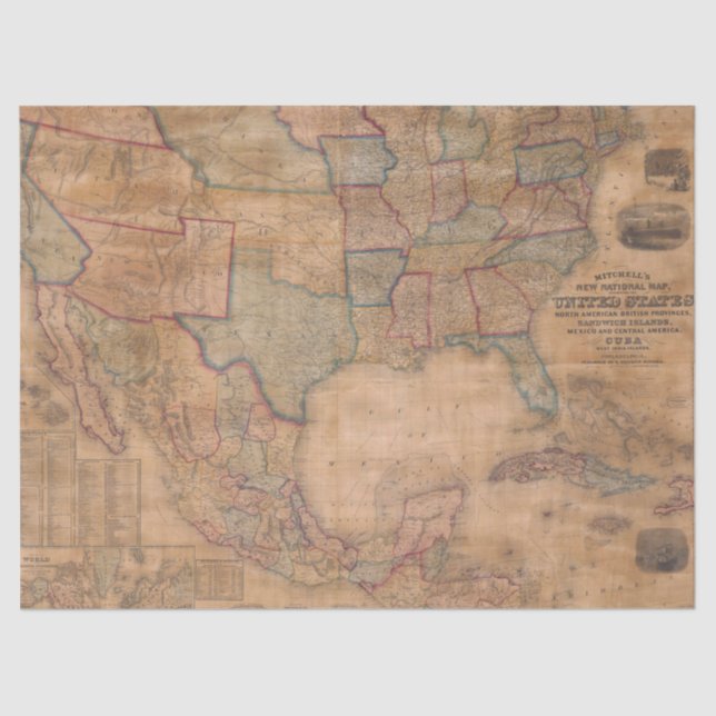 Old Map Series 1 Design 8 Seidenpapier (Vorderseite)