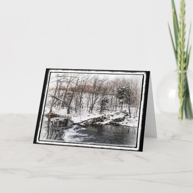 Old Mill Race Weihnachtsfeiertag Weihnachtskarte Feiertagskarte (Vorderseite)