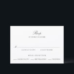 Old Money Black and White Classic Wedding RSVP Karte<br><div class="desc">A timeless old money style wedding rsvp card with elegant typography and a classic minimalist layout. Perfect for luxury weddings,  formal events,  and sophisticated celebrations.</div>