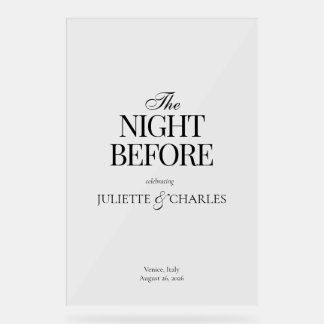 Old Money Black & White | Rehearsal Dinner Sign Acrylschild