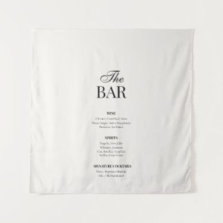 Old Money Black & White | Wedding Bar Fabric Sign Wandteppich