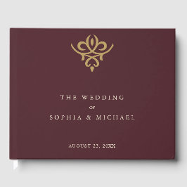 Old Money Burgundy Wedding Guest Book Gästebuch