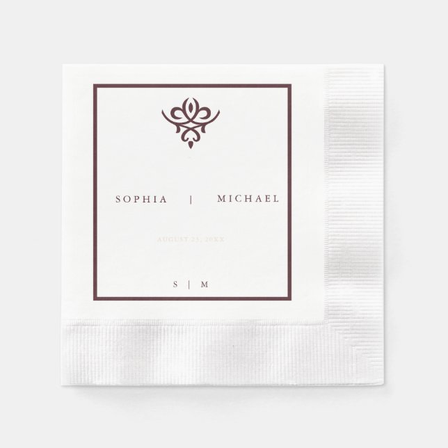 Old Money Burgundy Wedding Napkins Serviette (Vorderseite)