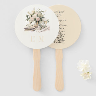 Old Money Champagne und Blush Wedding Programm Fächer