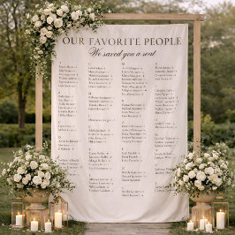 Old Money Classy Fabric Wedding Seating Chart Sign Wandteppich