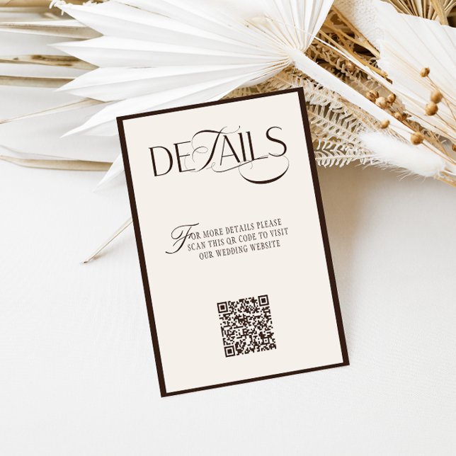 Old Money Espresso Brown Wedding Details Begleitkarte (Von Creator hochgeladen)