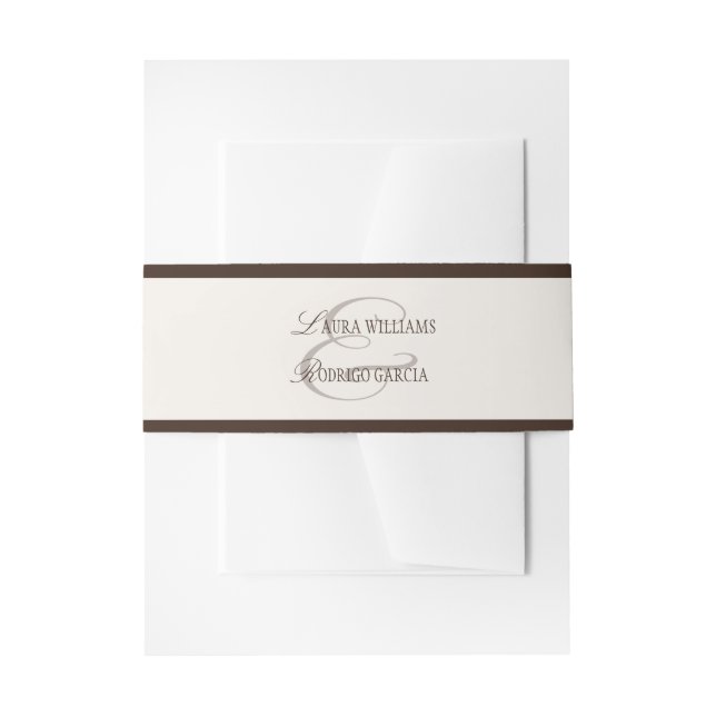 Old Money Espresso Ivory Wedding Einladungsbanderole (Vorderseite Beispiel)