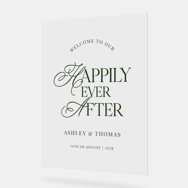 Old Money Green Script Acrylic Welcome Sign Acrylschild (Winkel)