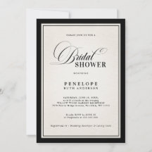 Old Money Modern Formal Black chic Bridal Shower