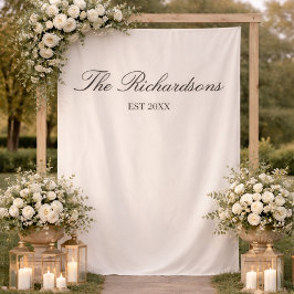 Old Money Personalized Fabric Wedding Welcome Sign Wandteppich