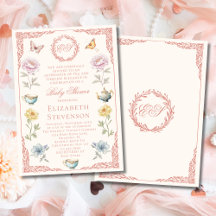 Old Money Pink Regency Tea Party Girl Baby Shower