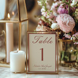 Old Money Terracotta Boho Wedding Table Number Einladung<br><div class="desc">Classy  and elegant old money beige and auburn terracotta wedding table numbers. As you see it features a cream old money background with dusty terracotta script that match the whole suite.</div>
