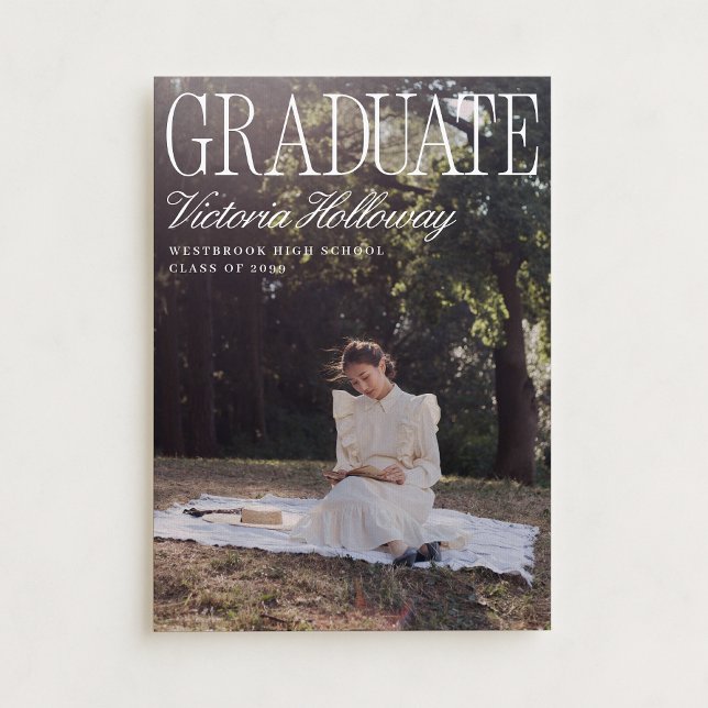 Old Money Two Photo Graduation Announcement  Einladung (Von Creator hochgeladen)