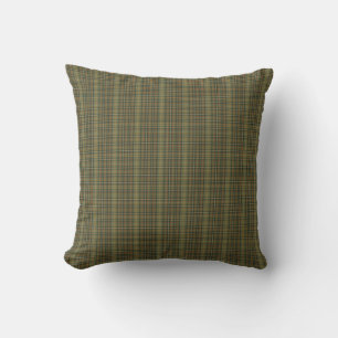 Old Money Waldgrün Rostorange Tartan Karo Kissen