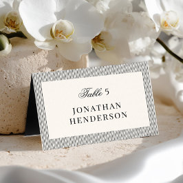 Old Money Wedding Escort Name Card Tischnummer