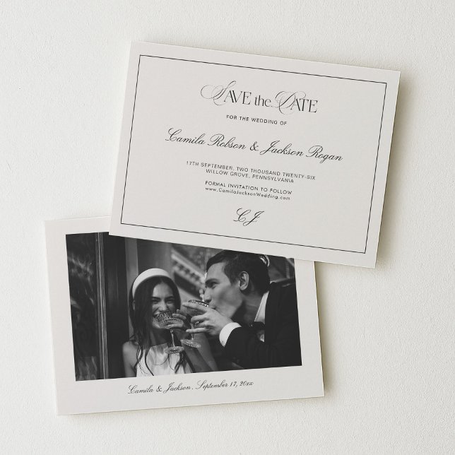 Old Money Wedding Save the Date Einladung (Von Creator hochgeladen)