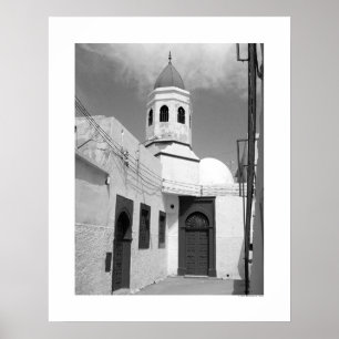 Old Mosque in Tripoli (B&W) Poster