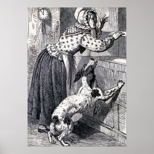 "Old Mother Hubbard" Vintage-Illustration Poster