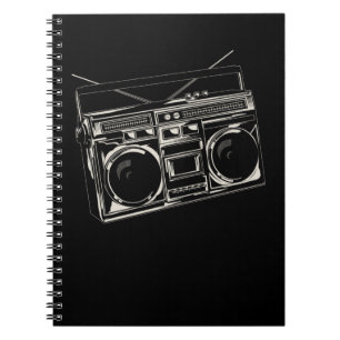 Old Music Radio Vintage Hip Hop Bass Notizblock