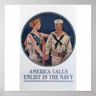 Old Navy Recruiting Poster um 1917