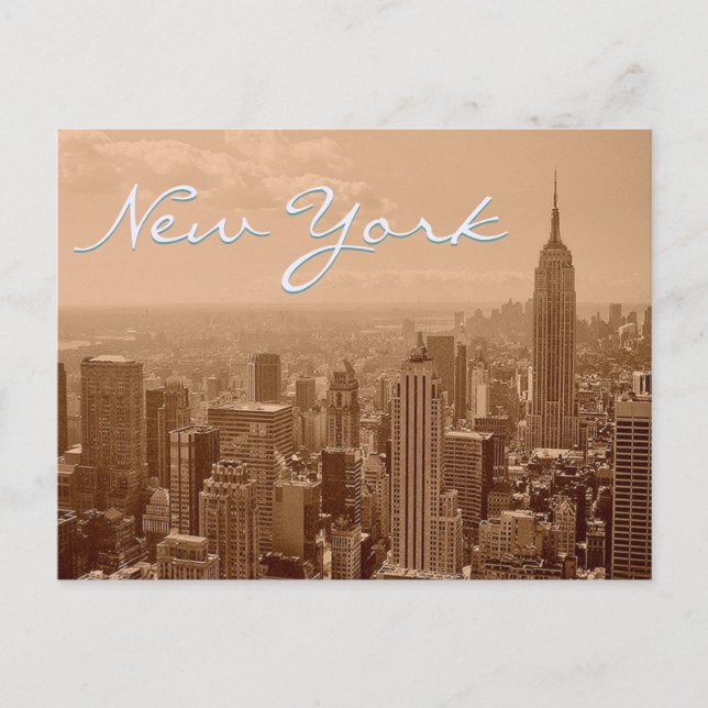 Old New York City Foto & Script Postcard Postkarte (Vorderseite)