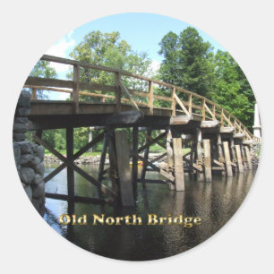 Old North Bridge - Revolutionäre Kriegskonvention  Runder Aufkleber