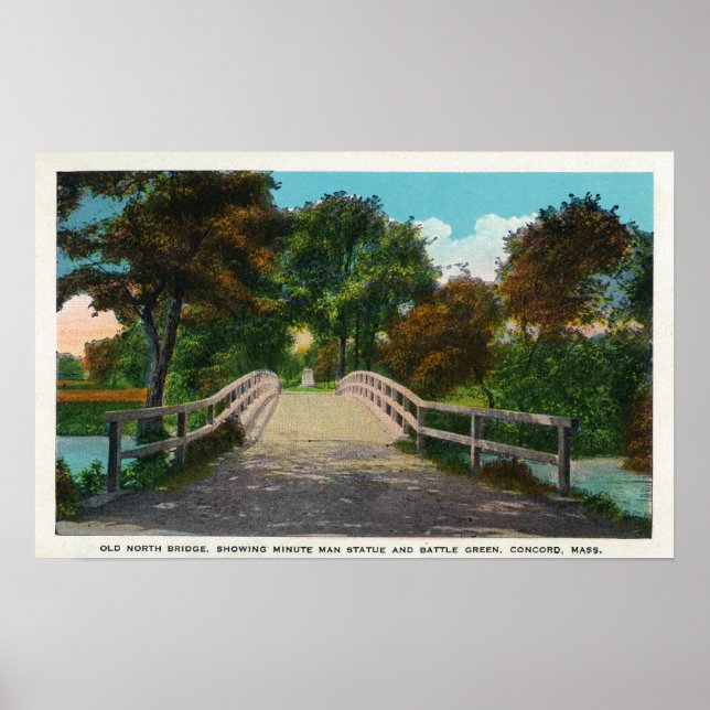 Old North Bridge View of Minute Man Statue # 2 Poster (Vorne)