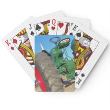 Old Oliver Tractor Farmer Schlag Farm Playingcards