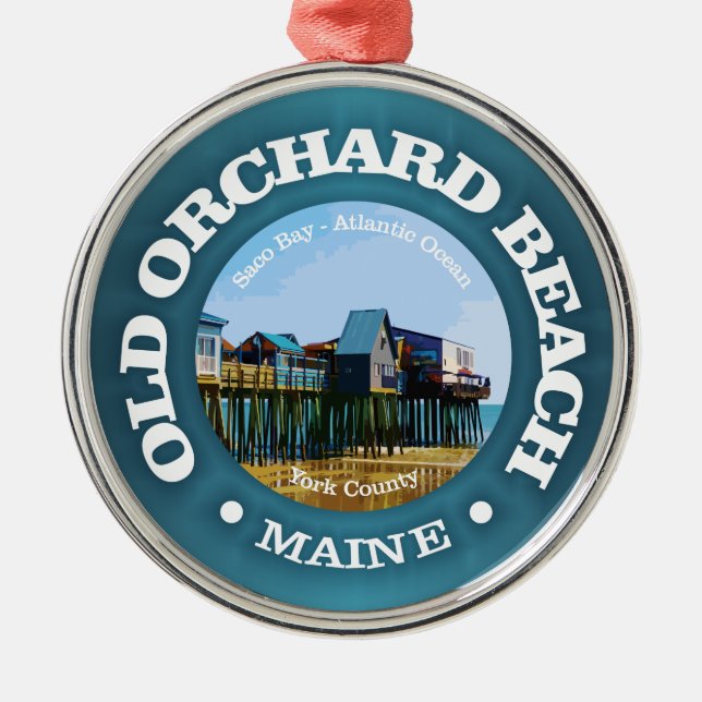 Old Orchard Beach (C) Ornament Aus Metall (Vorne)