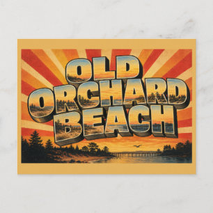 Old Orchard Beach Maine Sandige Uferdünen Kunst Postkarte
