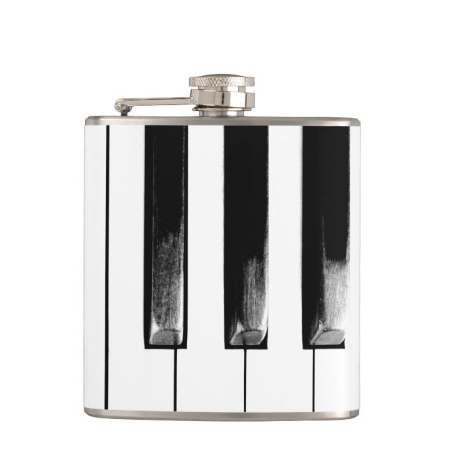 Old Piano Keys Funny Cool Flachmann (Vorderseite)