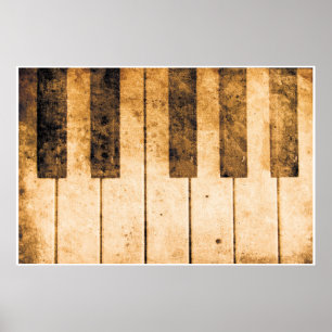 Old Piano Keys Musique Art Poster