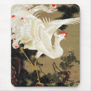 Old Pine Tree und White Phoenix von Ito Jakuchu Mousepad
