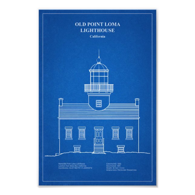 Old Point Loma Lighthouse - Kalifornien - AD Fotodruck (Vorne)