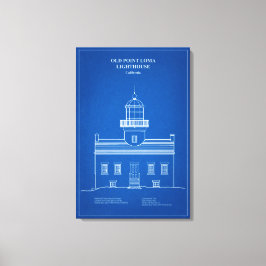 Old Point Loma Lighthouse - Kalifornien - AD Leinwanddruck