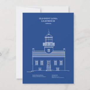 Old Point Loma Lighthouse - Kalifornien - AD Mitteilungskarte